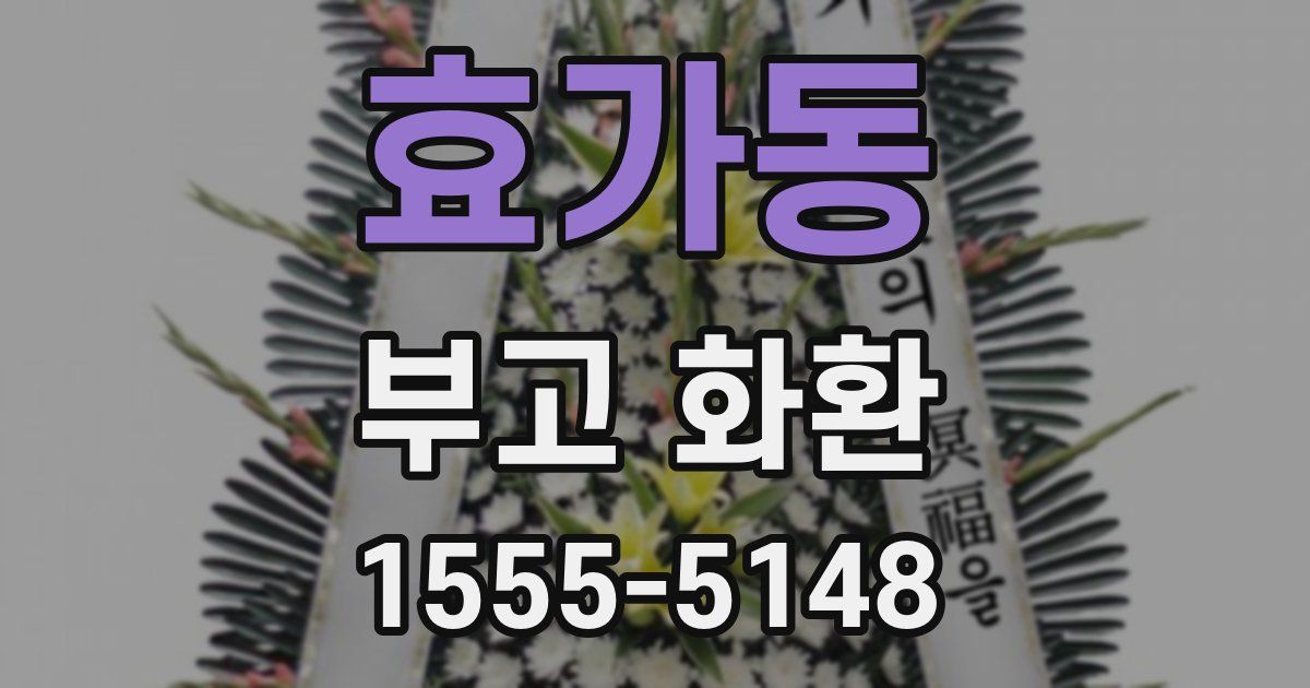 효가동 부고 화환