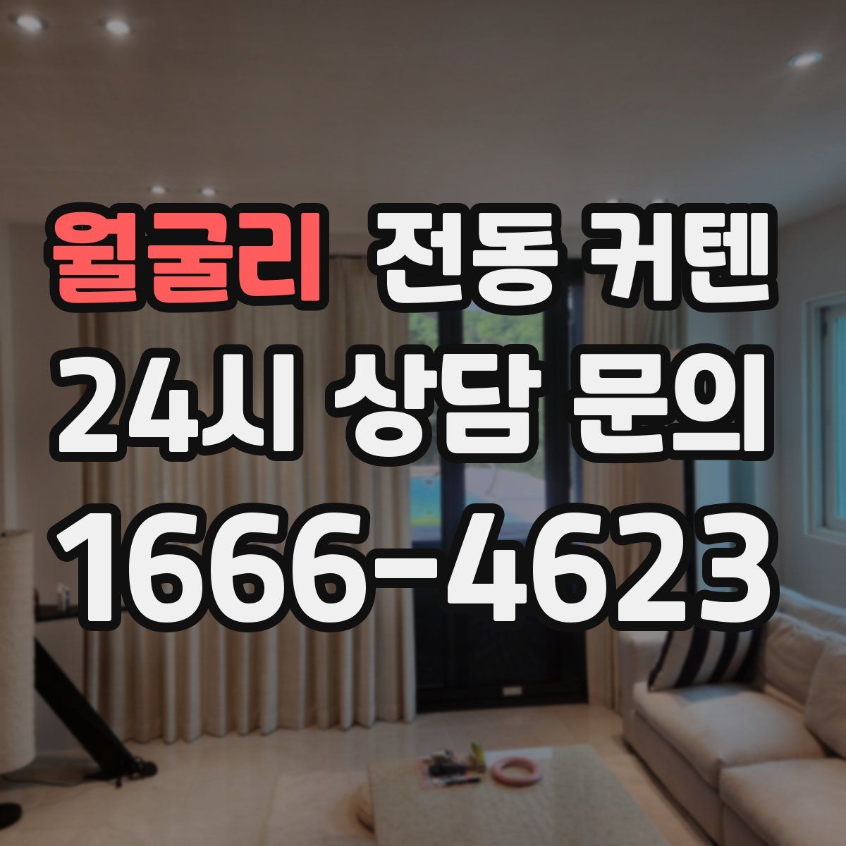 월굴리 전동 커텐