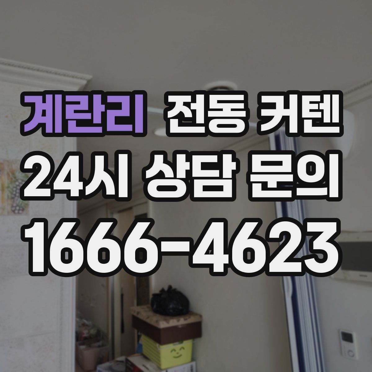 계란리 전동 커텐