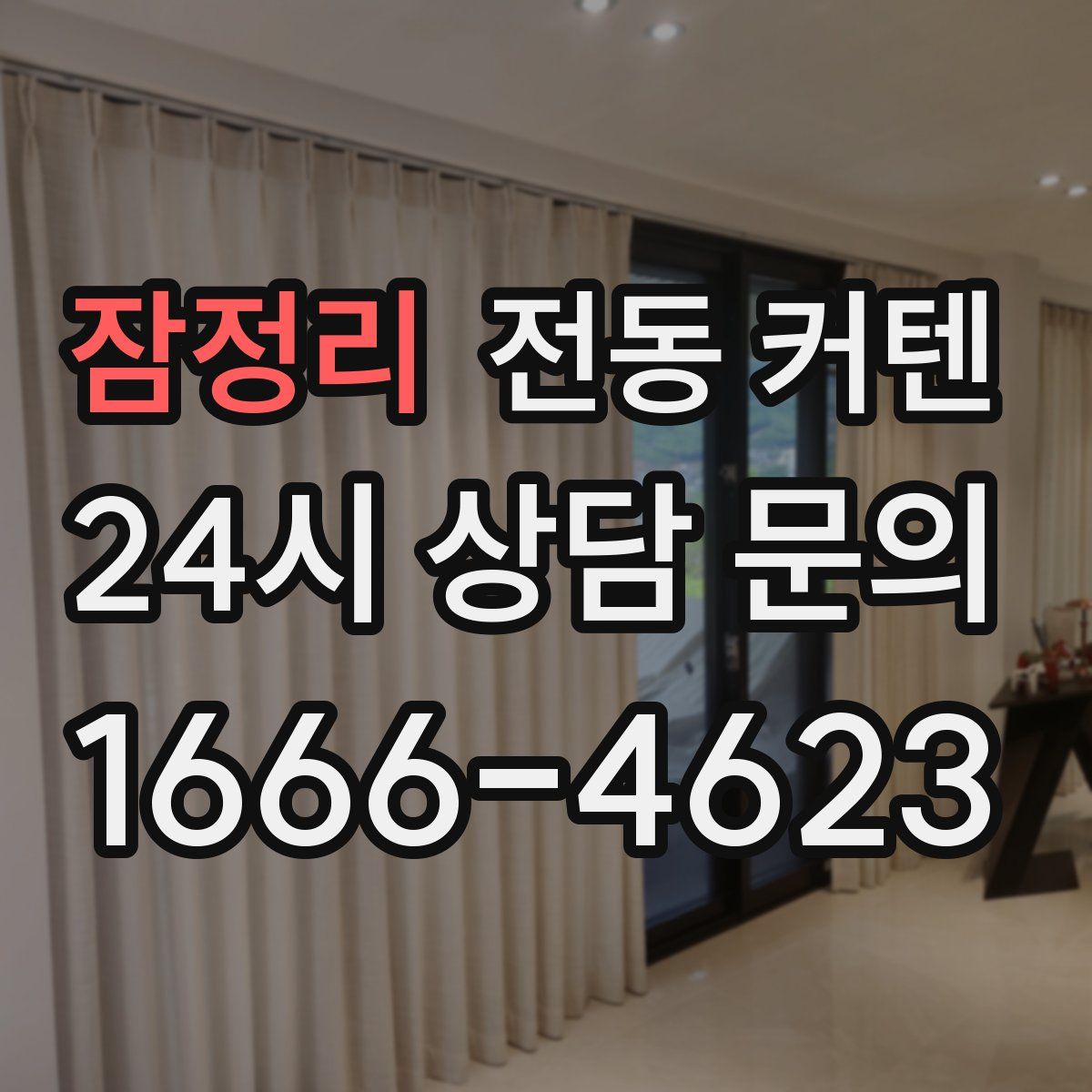 잠정리 전동 커텐
