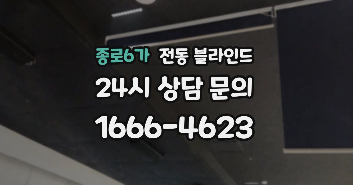 종로6가 전동 블라인드