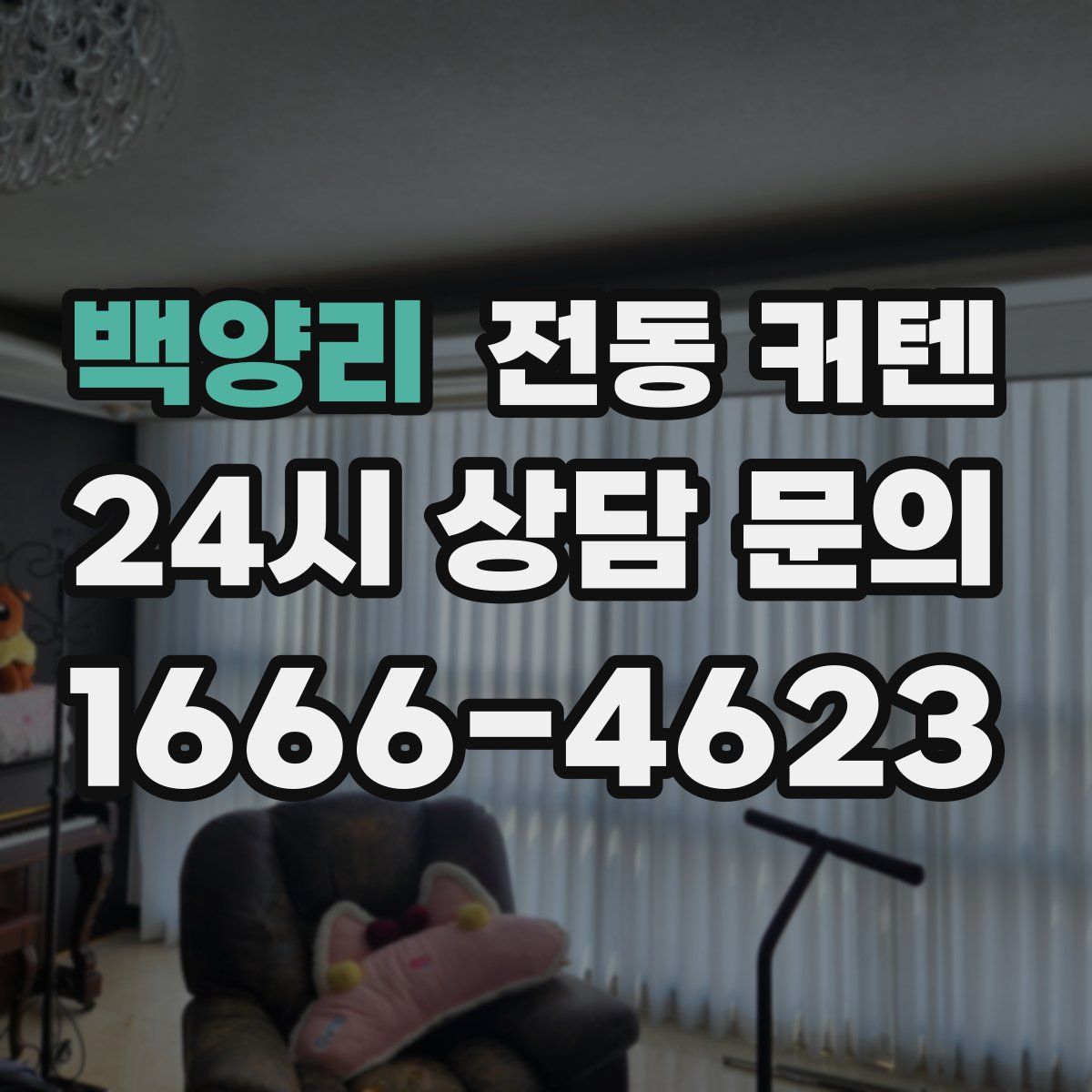 백양리 전동 커텐
