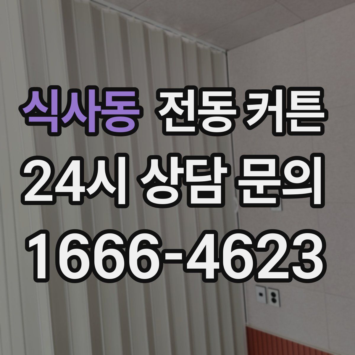 식사동 전동 커튼