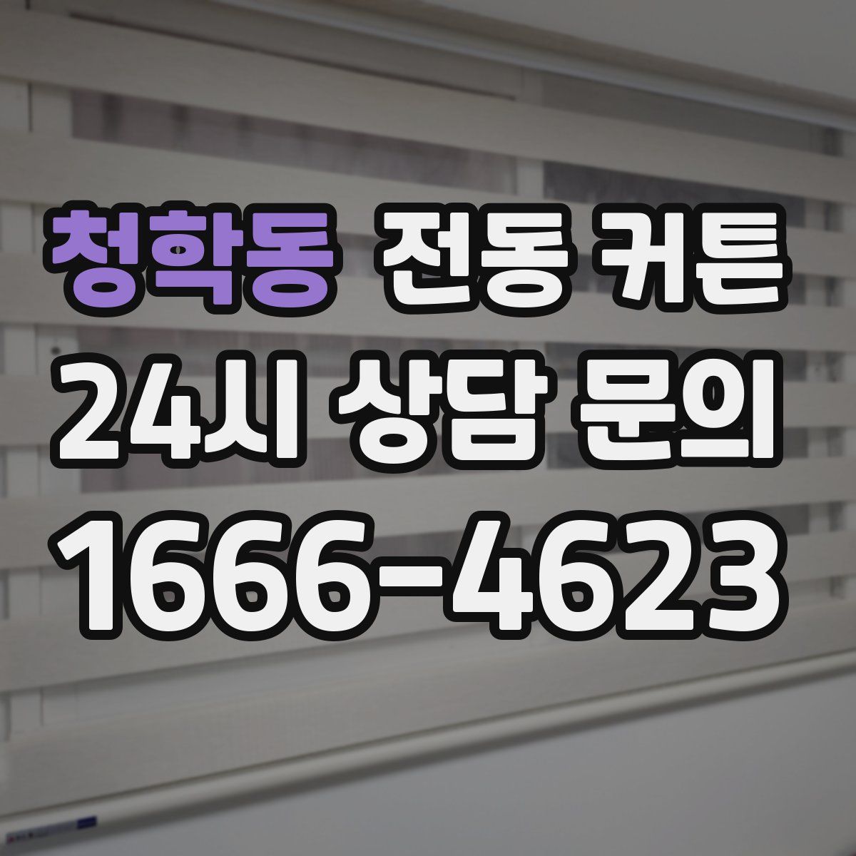 청학동 전동 커튼