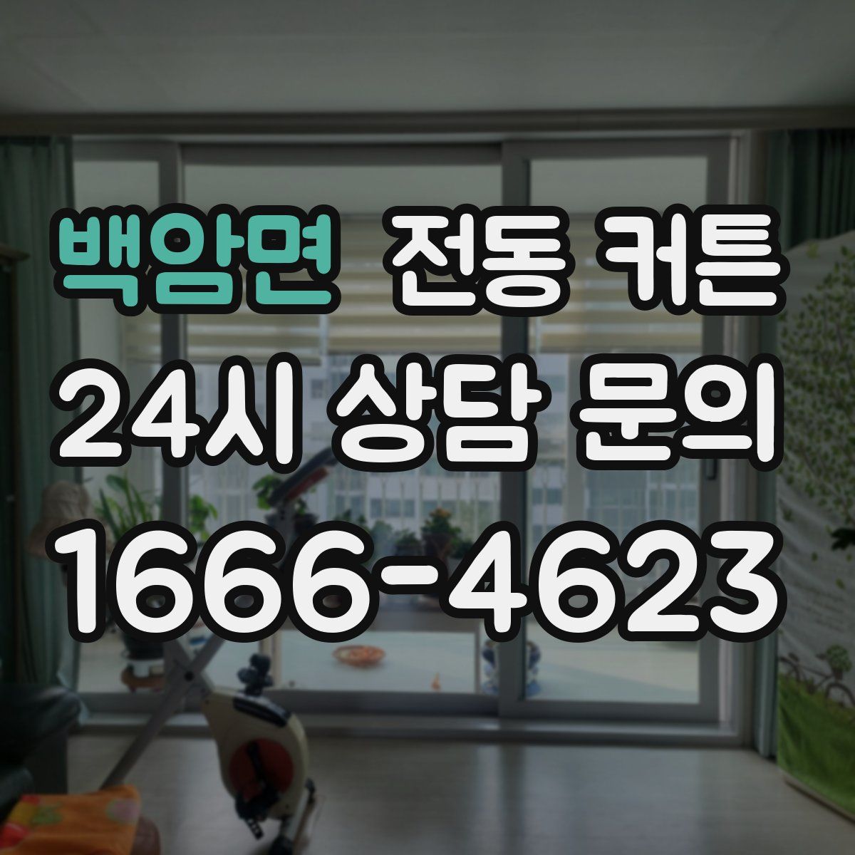 백암면 전동 커튼