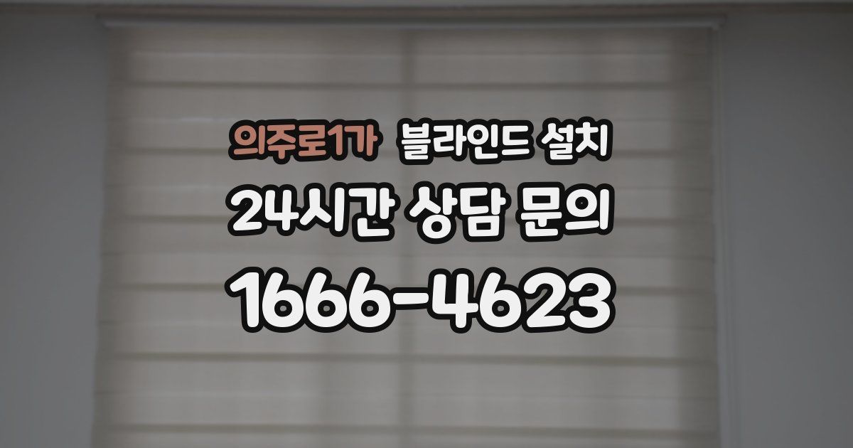 의주로1가 블라인드 설치