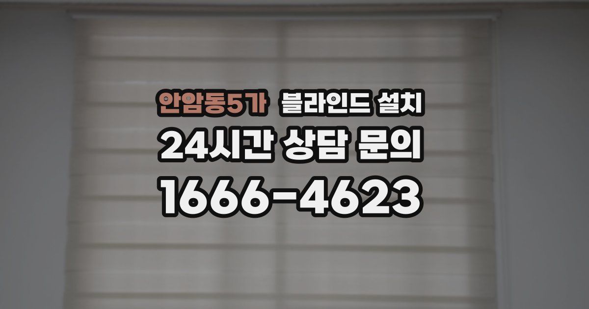 안암동5가 블라인드 설치