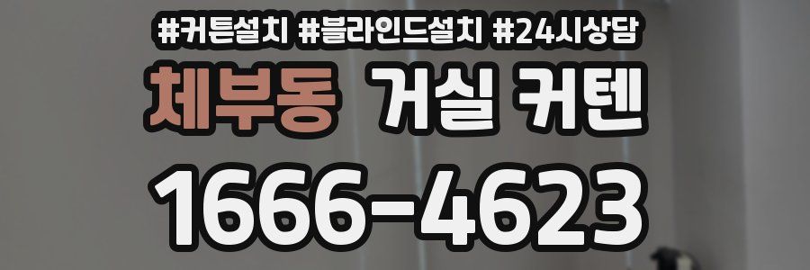 체부동 거실 커텐