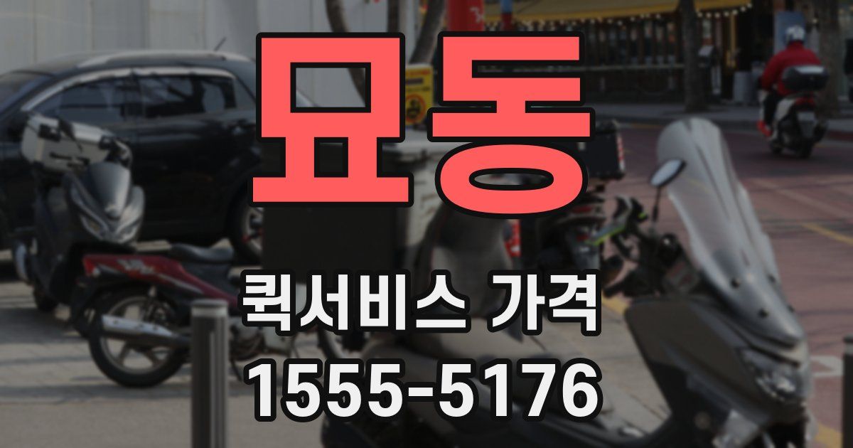 묘동 퀵서비스 가격