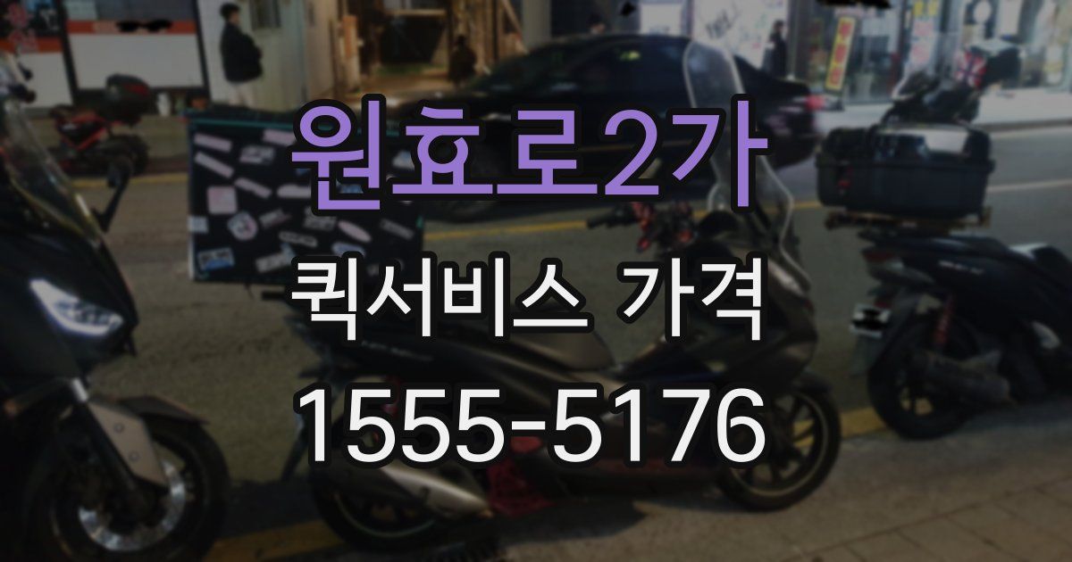 원효로2가 퀵서비스 가격