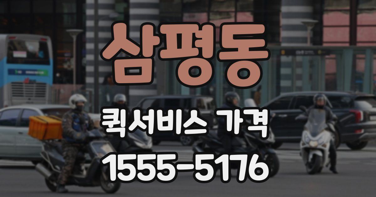 삼평동 퀵서비스 가격