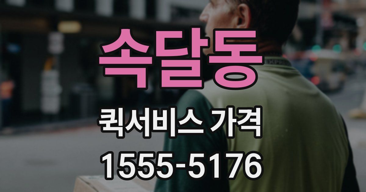 속달동 퀵서비스 가격