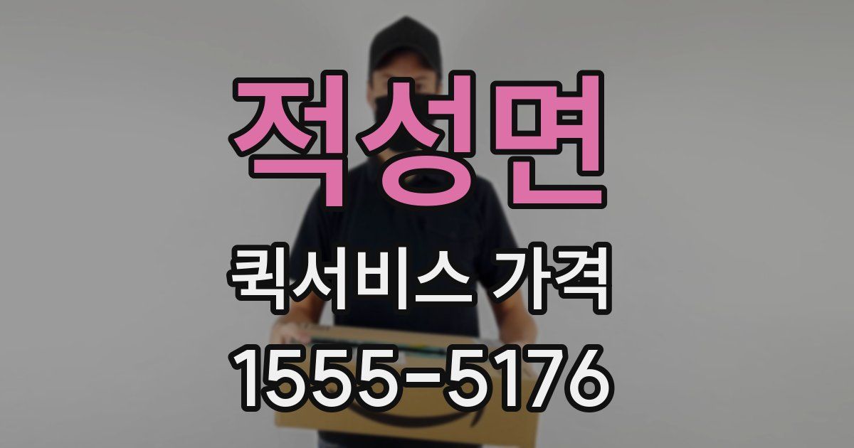 적성면 퀵서비스 가격