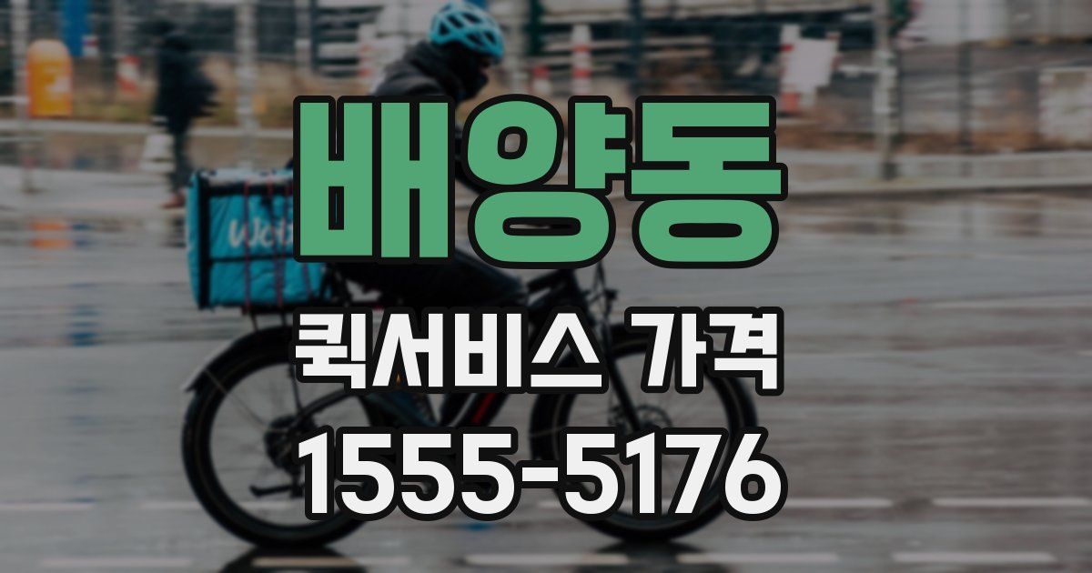 배양동 퀵서비스 가격