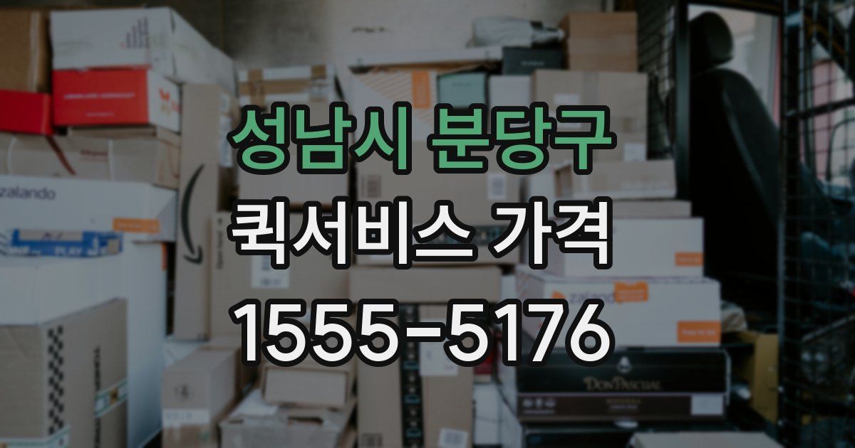 성남시 분당구 퀵서비스 가격