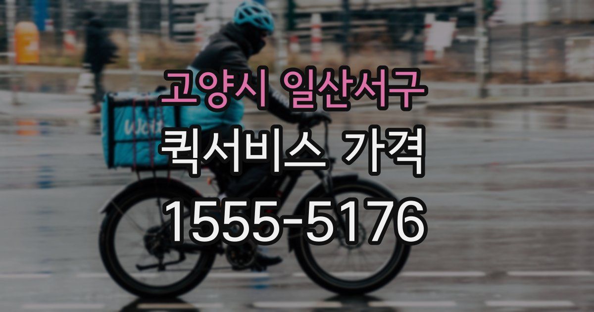 고양시 일산서구 퀵서비스 가격