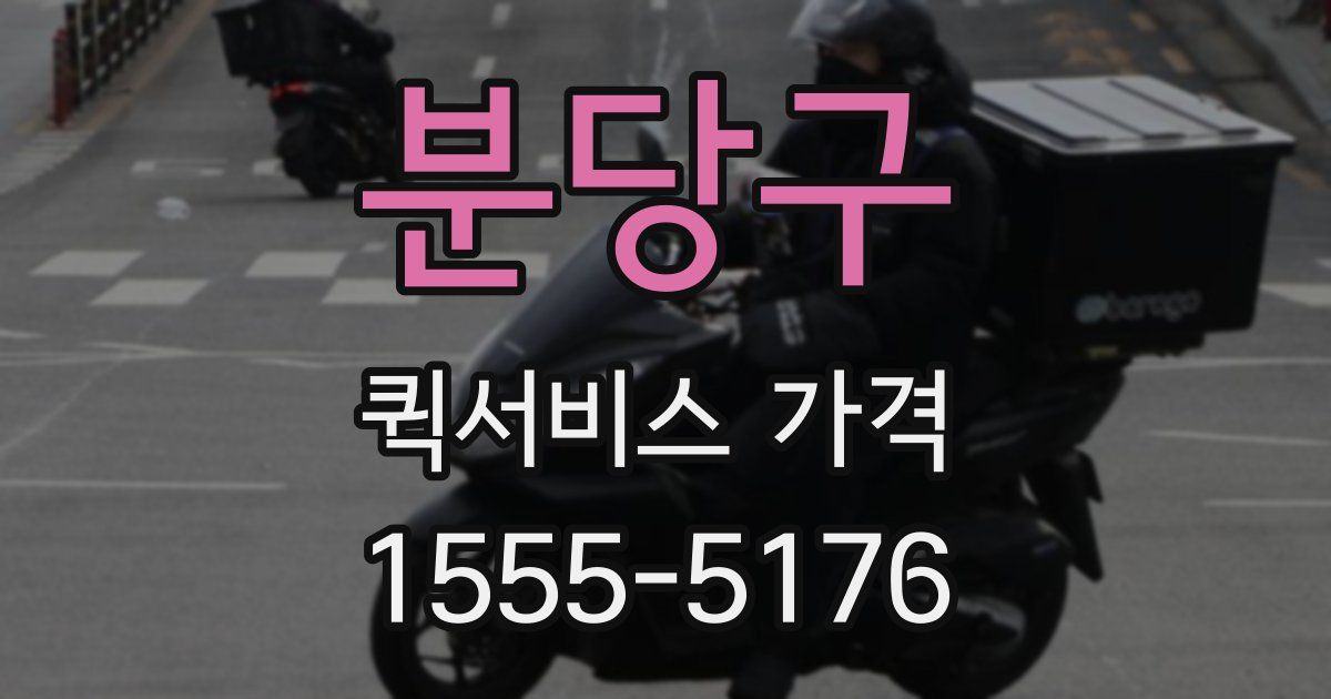 분당구 퀵서비스 가격