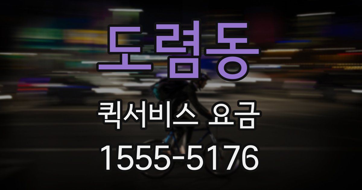 도렴동 퀵서비스 요금
