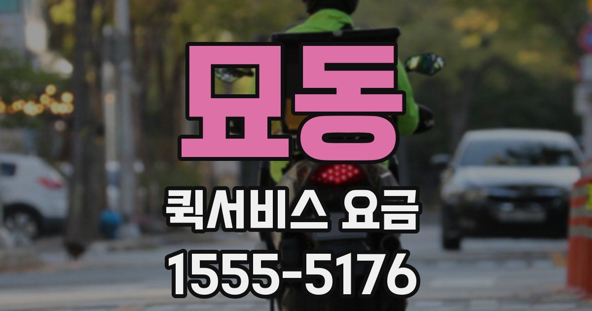 묘동 퀵서비스 요금