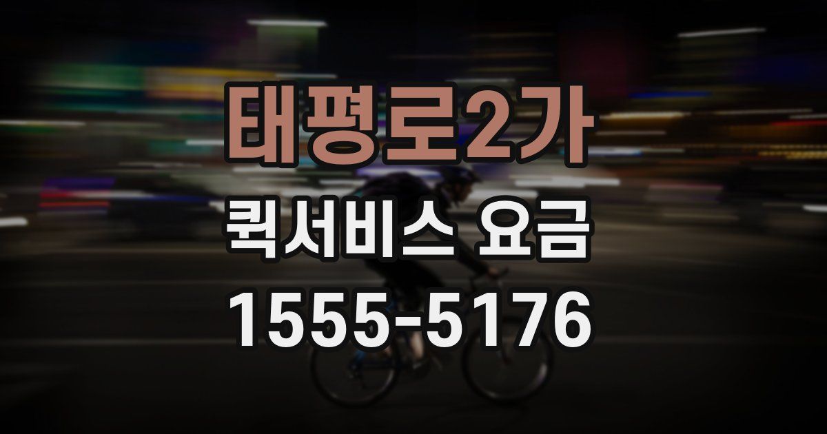 태평로2가 퀵서비스 요금