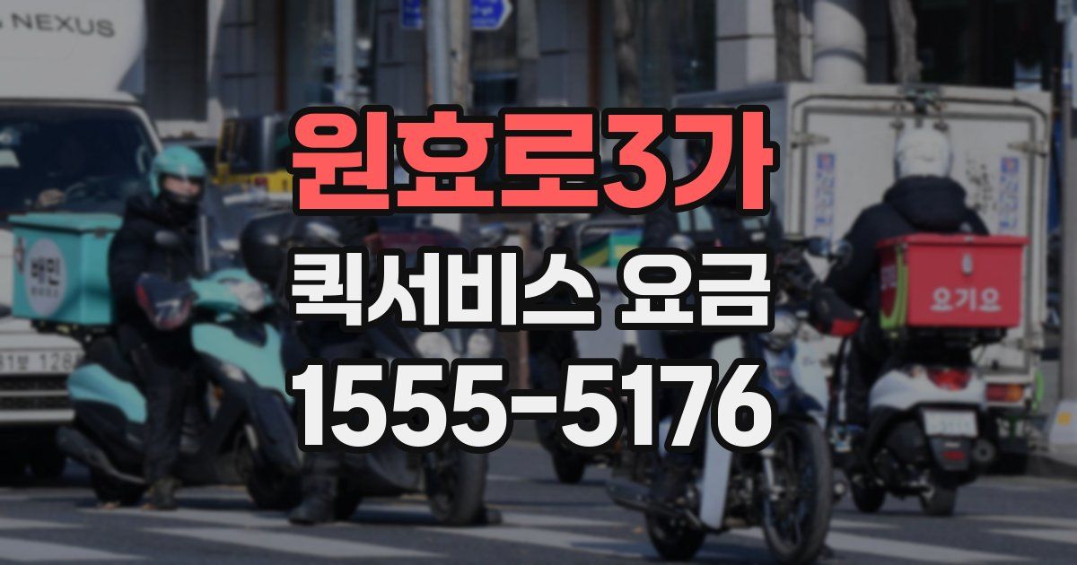 원효로3가 퀵서비스 요금