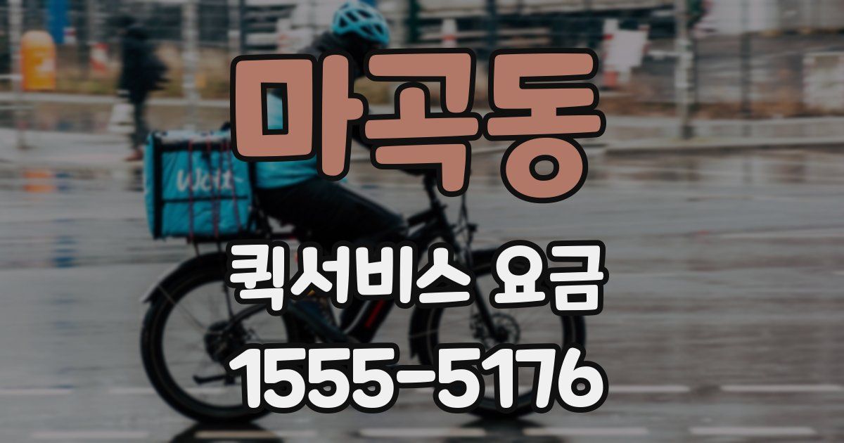 마곡동 퀵서비스 요금