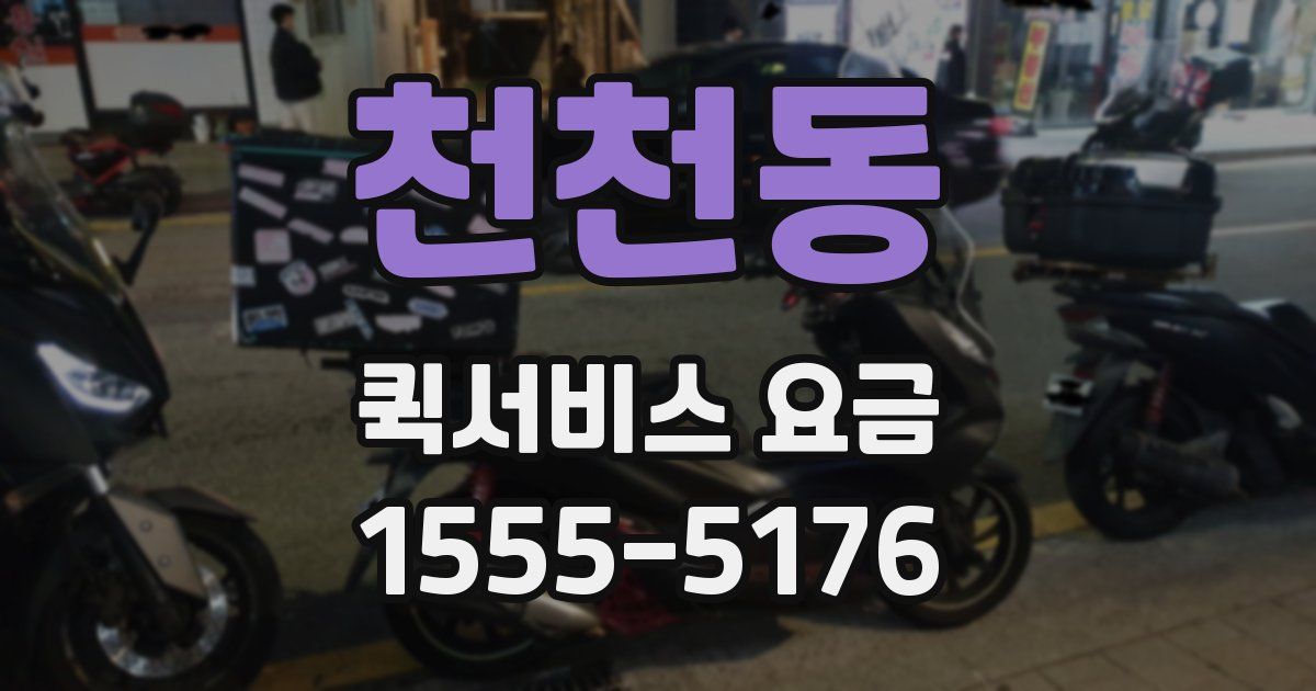 천천동 퀵서비스 요금