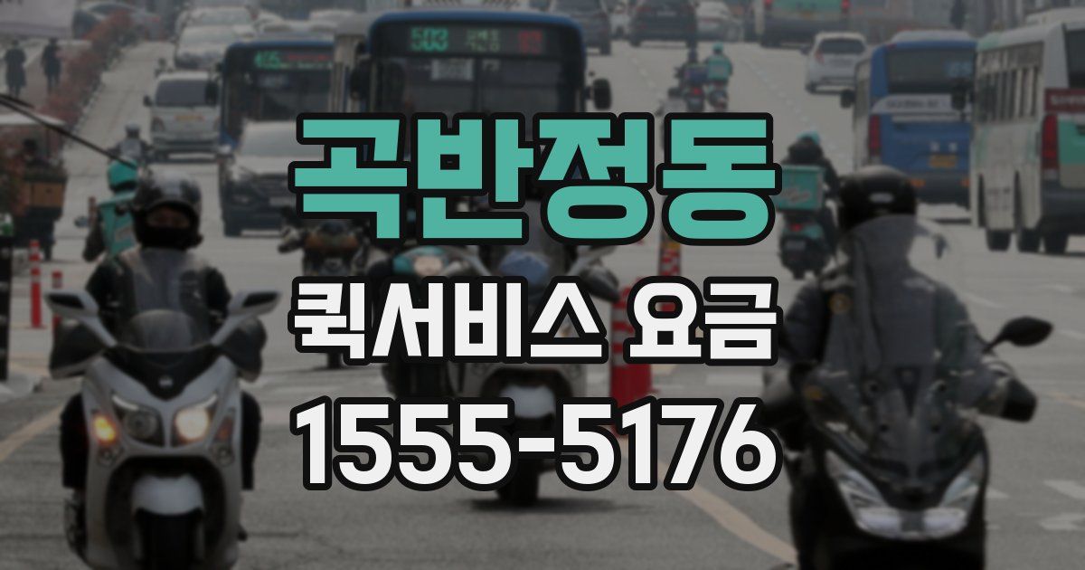 곡반정동 퀵서비스 요금