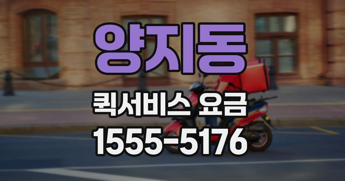 양지동 퀵서비스 요금