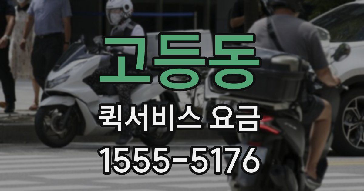 고등동 퀵서비스 요금