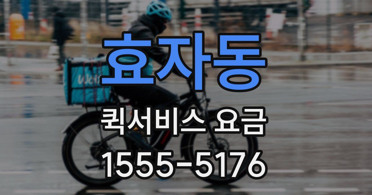 효자동 퀵서비스 요금
