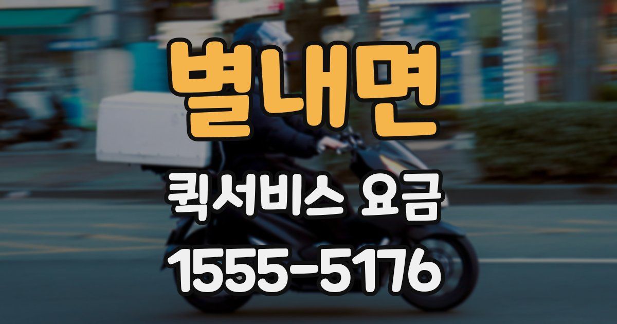 별내면 퀵서비스 요금