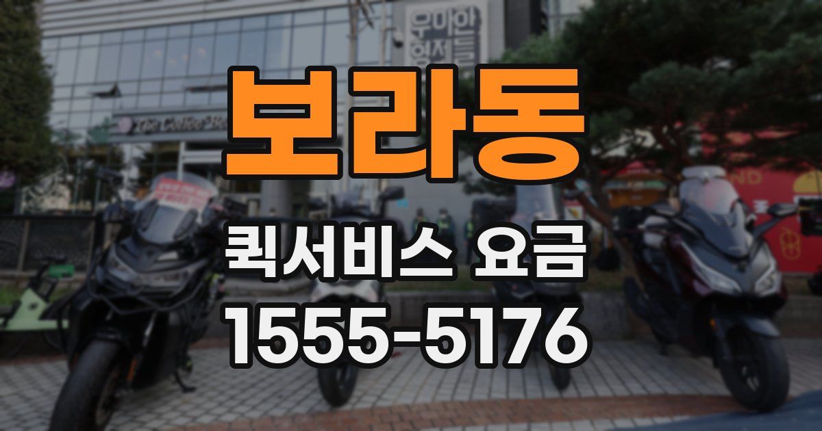 보라동 퀵서비스 요금