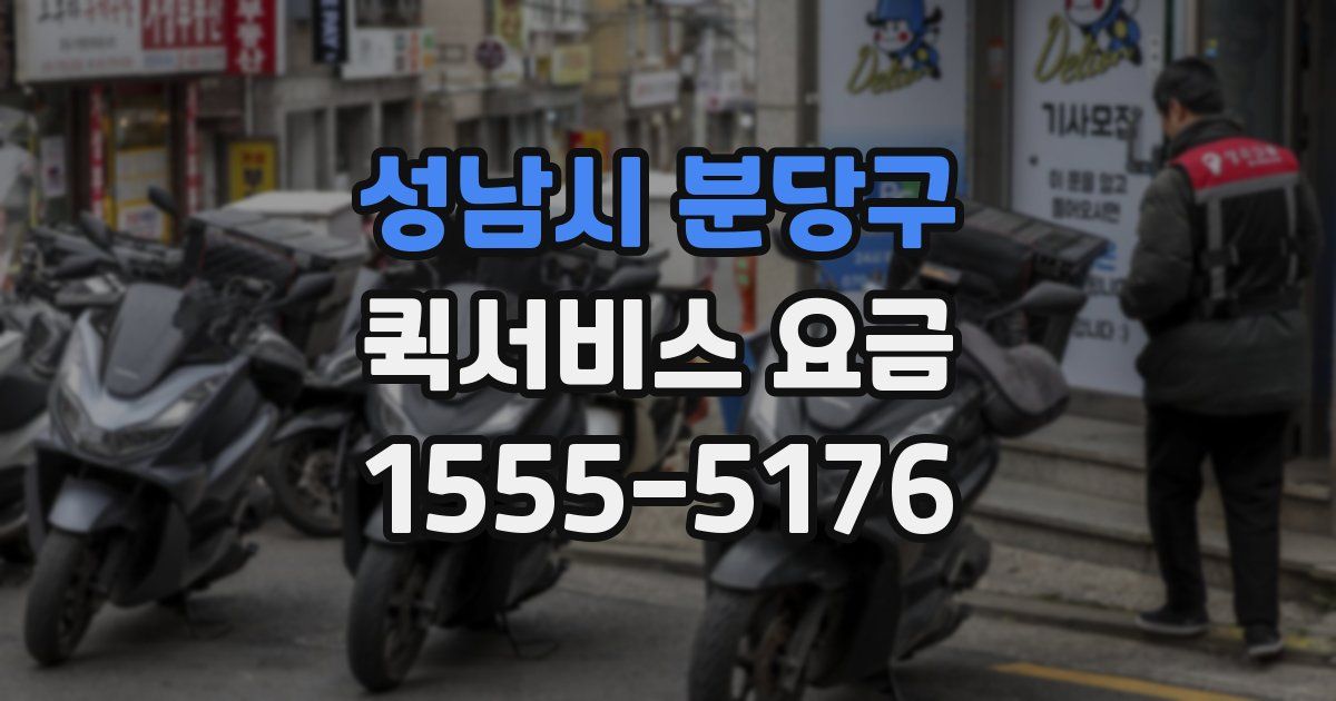 성남시 분당구 퀵서비스 요금
