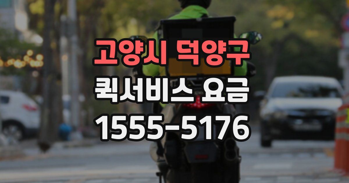 고양시 덕양구 퀵서비스 요금