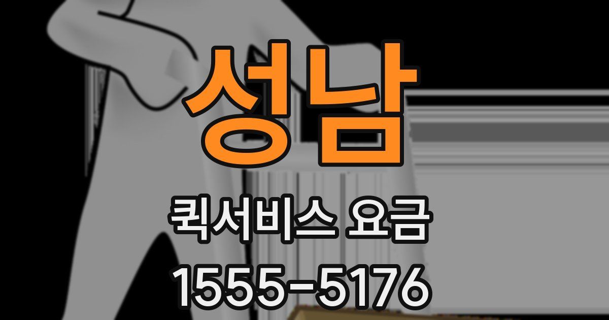 성남 퀵서비스 요금