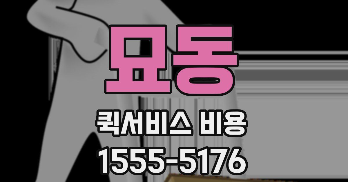 묘동 퀵서비스 비용
