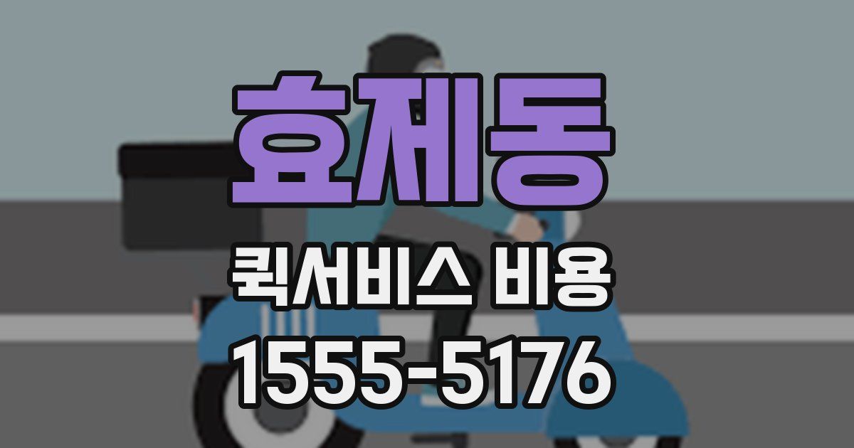 효제동 퀵서비스 비용