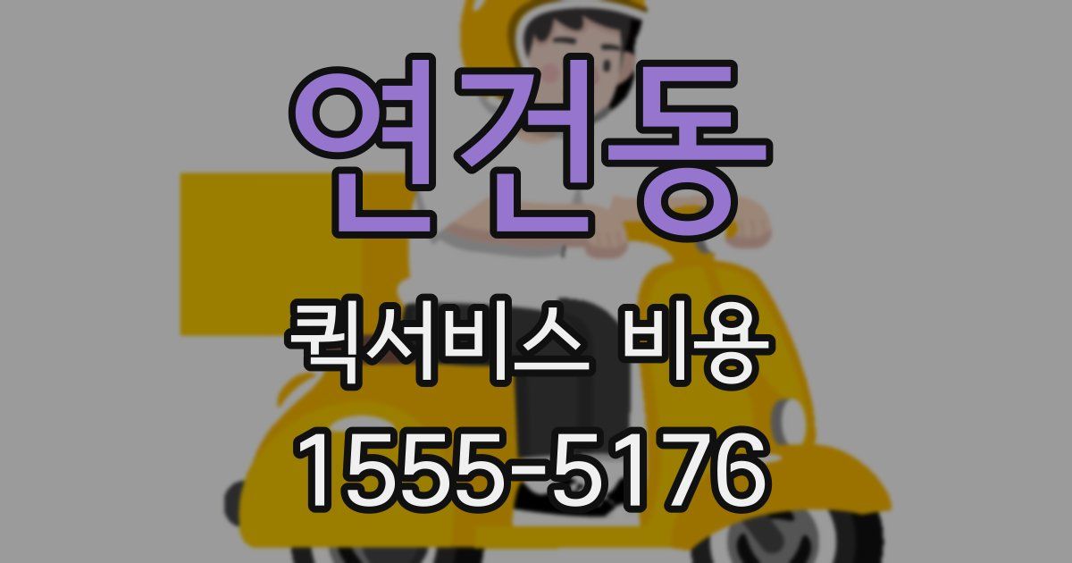 연건동 퀵서비스 비용
