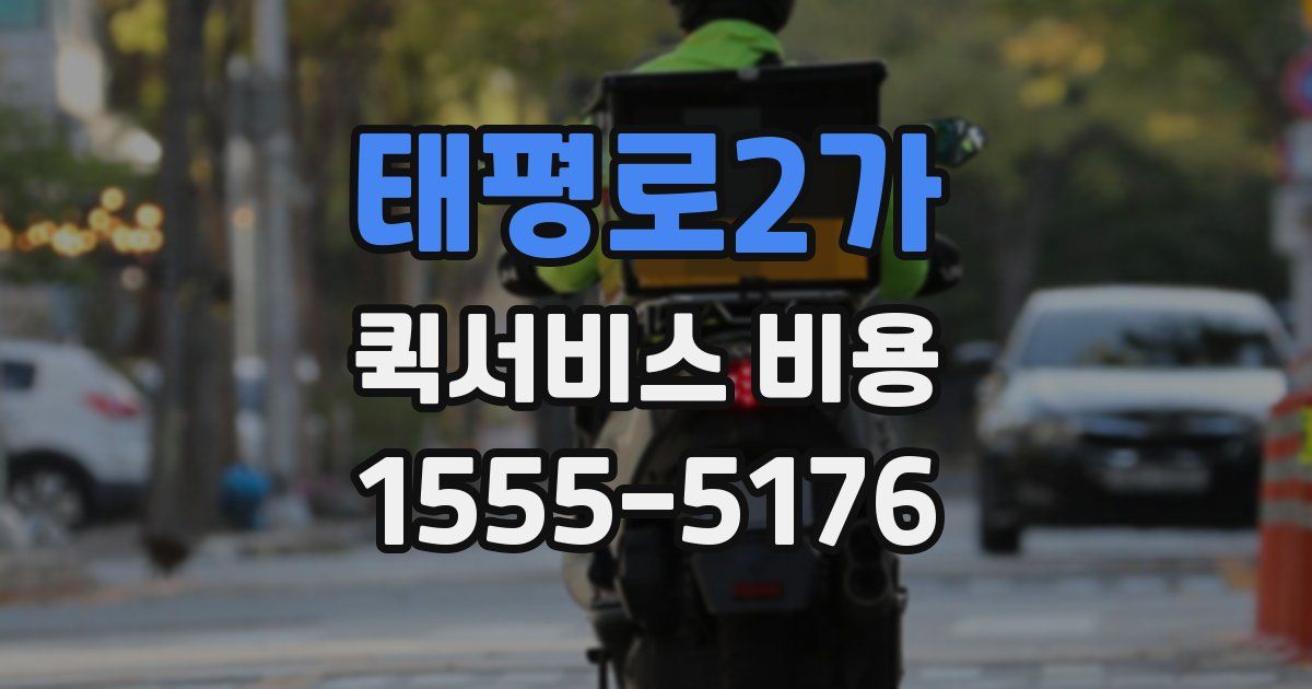 태평로2가 퀵서비스 비용