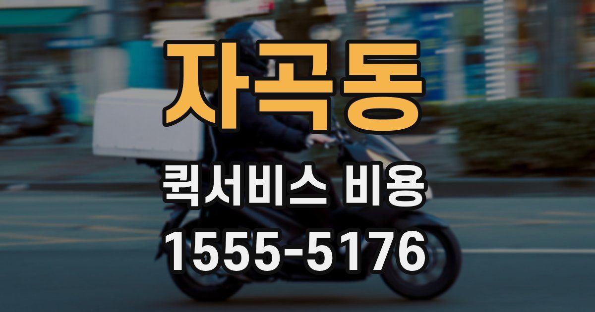 자곡동 퀵서비스 비용