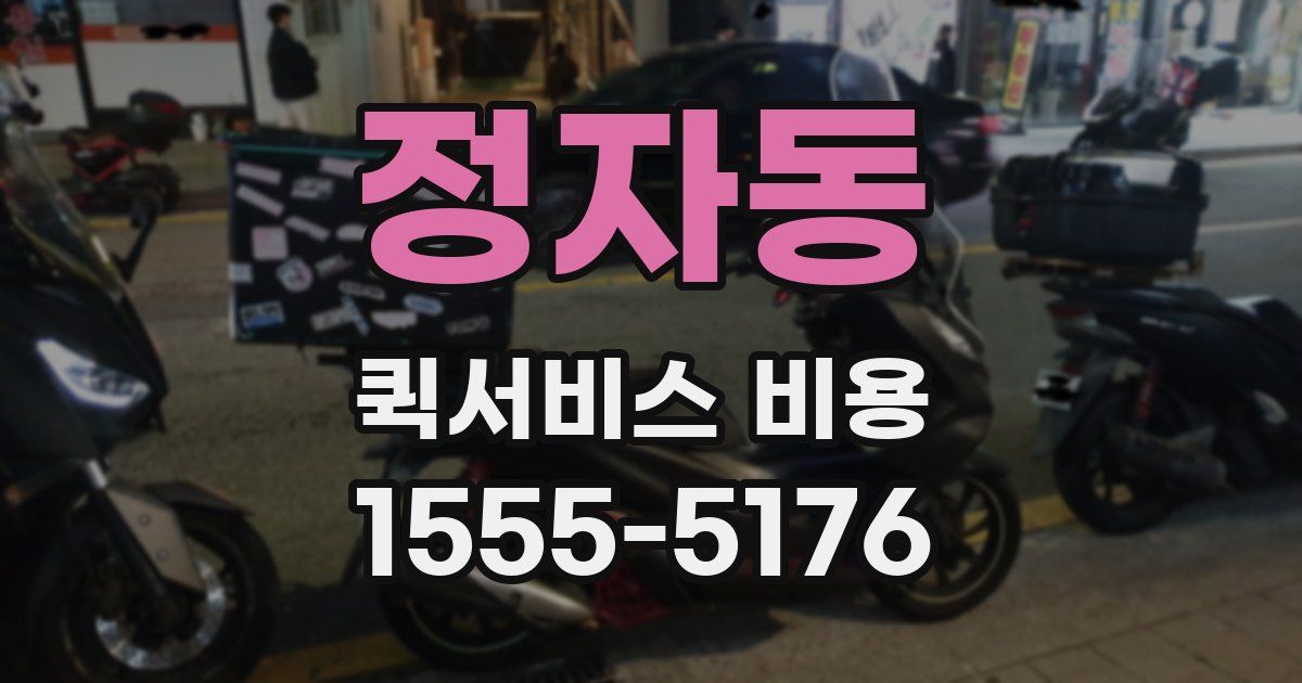 정자동 퀵서비스 비용