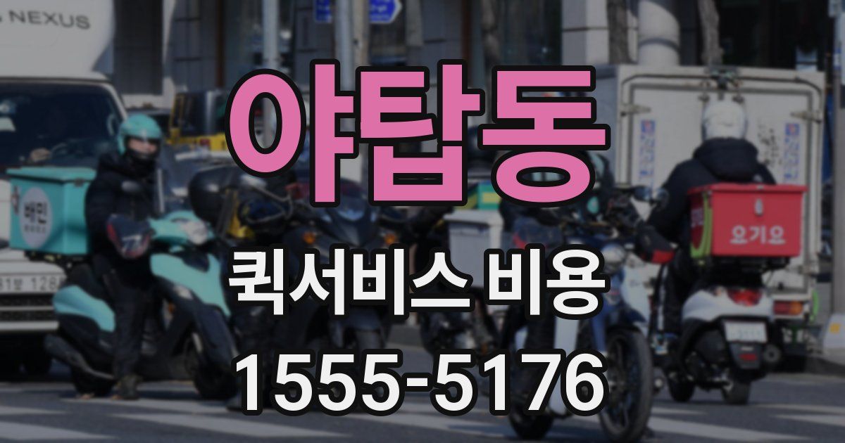야탑동 퀵서비스 비용