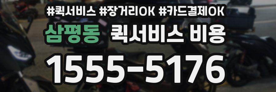 삼평동 퀵서비스 비용