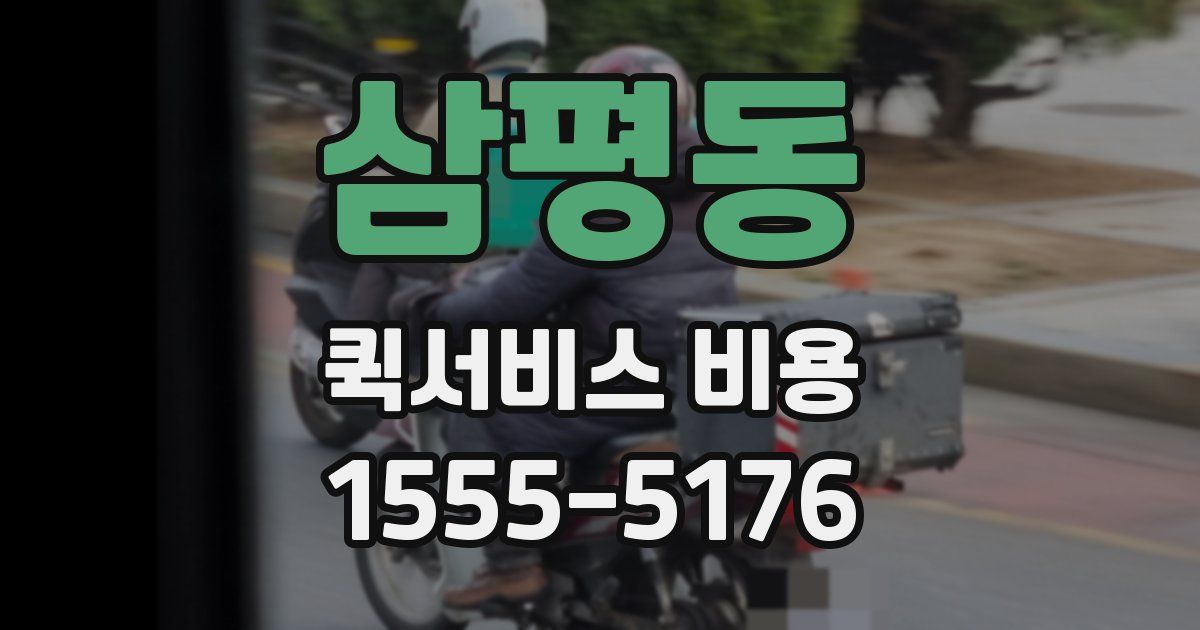 삼평동 퀵서비스 비용