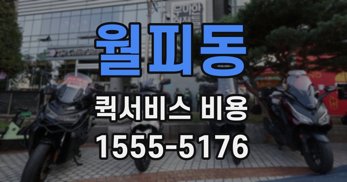 월피동 퀵서비스 비용