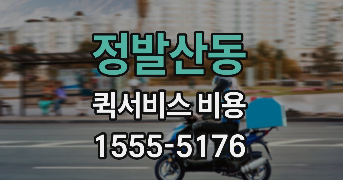 정발산동 퀵서비스 비용