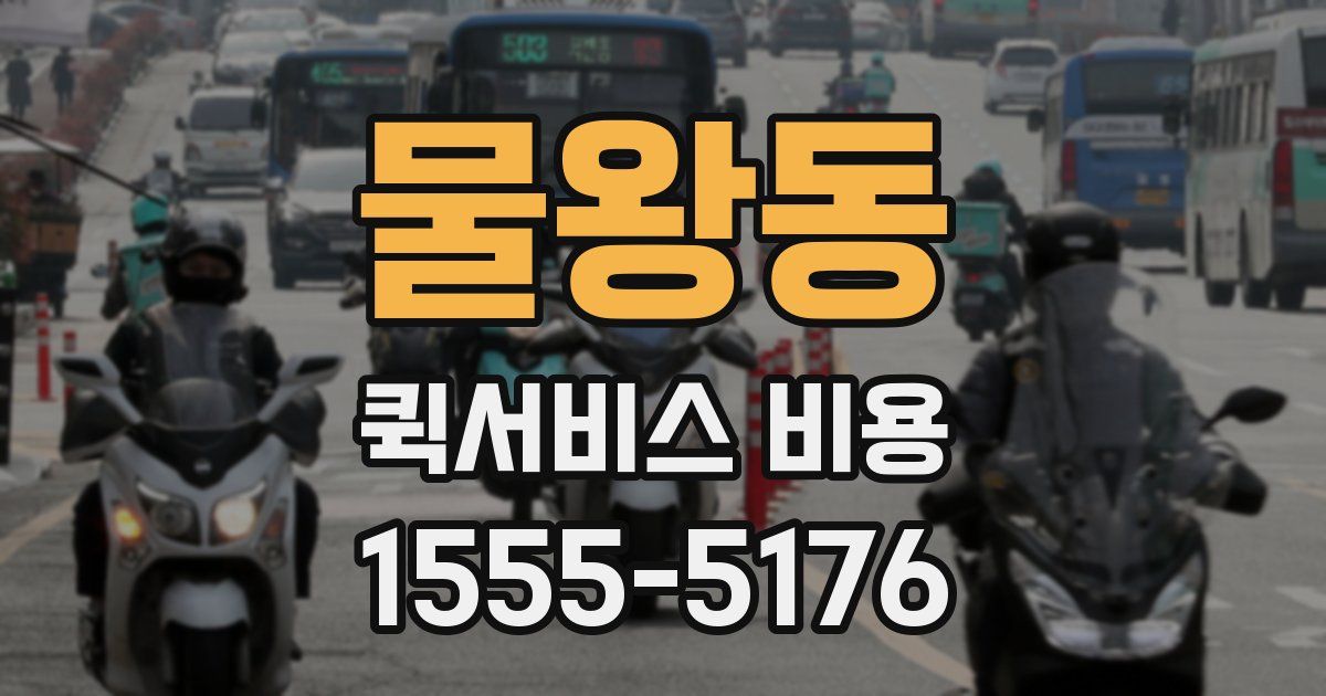 물왕동 퀵서비스 비용