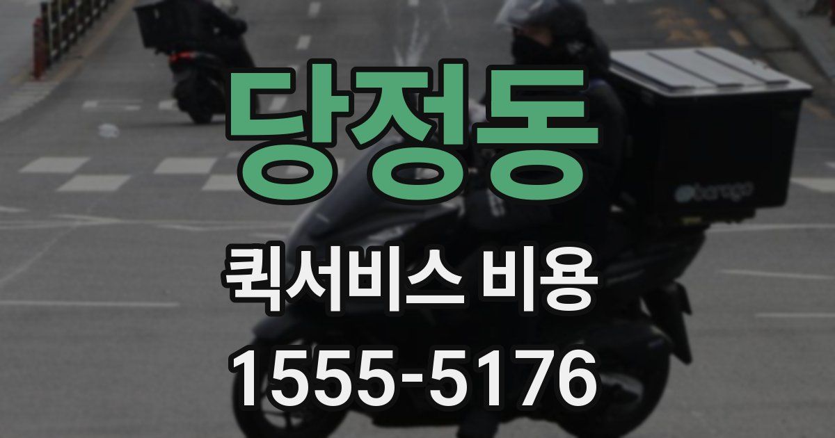 당정동 퀵서비스 비용