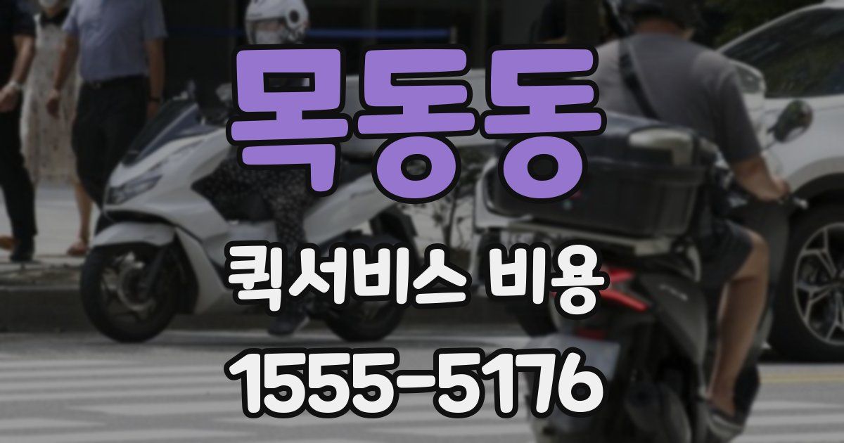 목동동 퀵서비스 비용